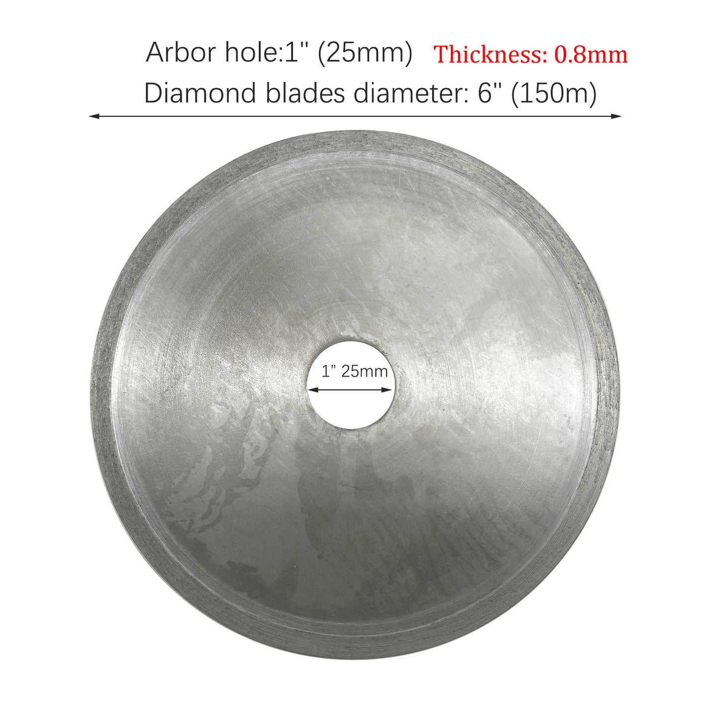 Diamond Lapidary Blades Stone Cutting Saw Blade Super-Thin 0.4mm,6×1"Arbor Trim Rock Jewelry Tools for Gem Stone