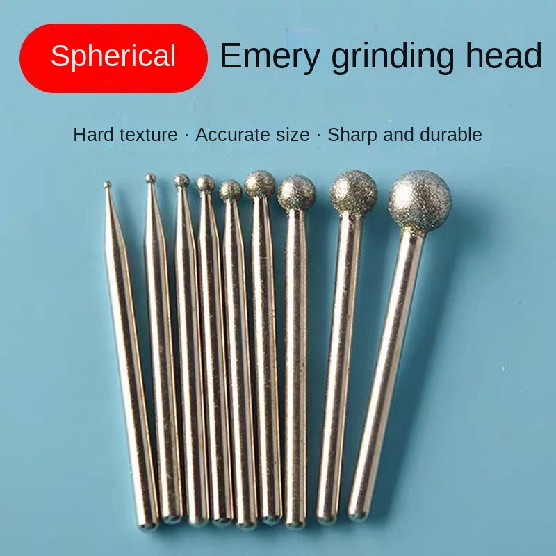 10 Pcs Spherical diamond grinding needle for grinding & carving gemstones, jade, jadeite