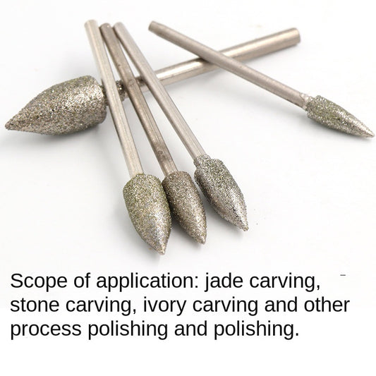 10 Pcs Diamond Electroplated Grinding Needles - Jade Carving Polishing Tools for Gemstones, Jade, Agate, Jadeite, Stone Materials