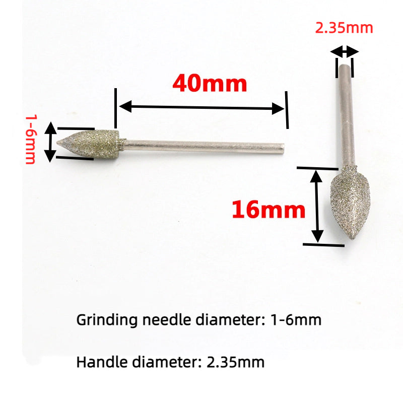10 Pcs Diamond Electroplated Grinding Needles - Jade Carving Polishing Tools for Gemstones, Jade, Agate, Jadeite, Stone Materials