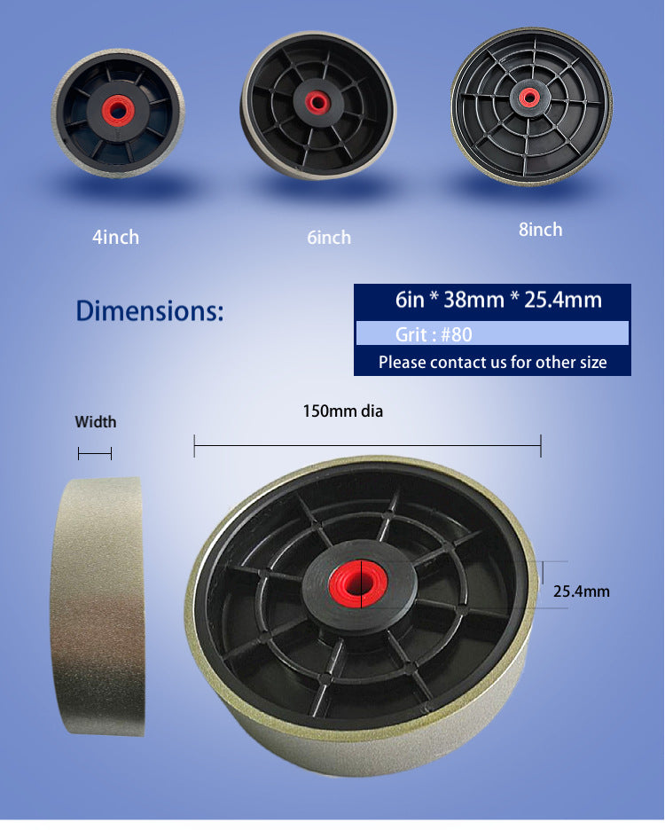 6 Inch Electroplated Diamond Grinding Wheels Grit 60-2000 (1 Pcs)