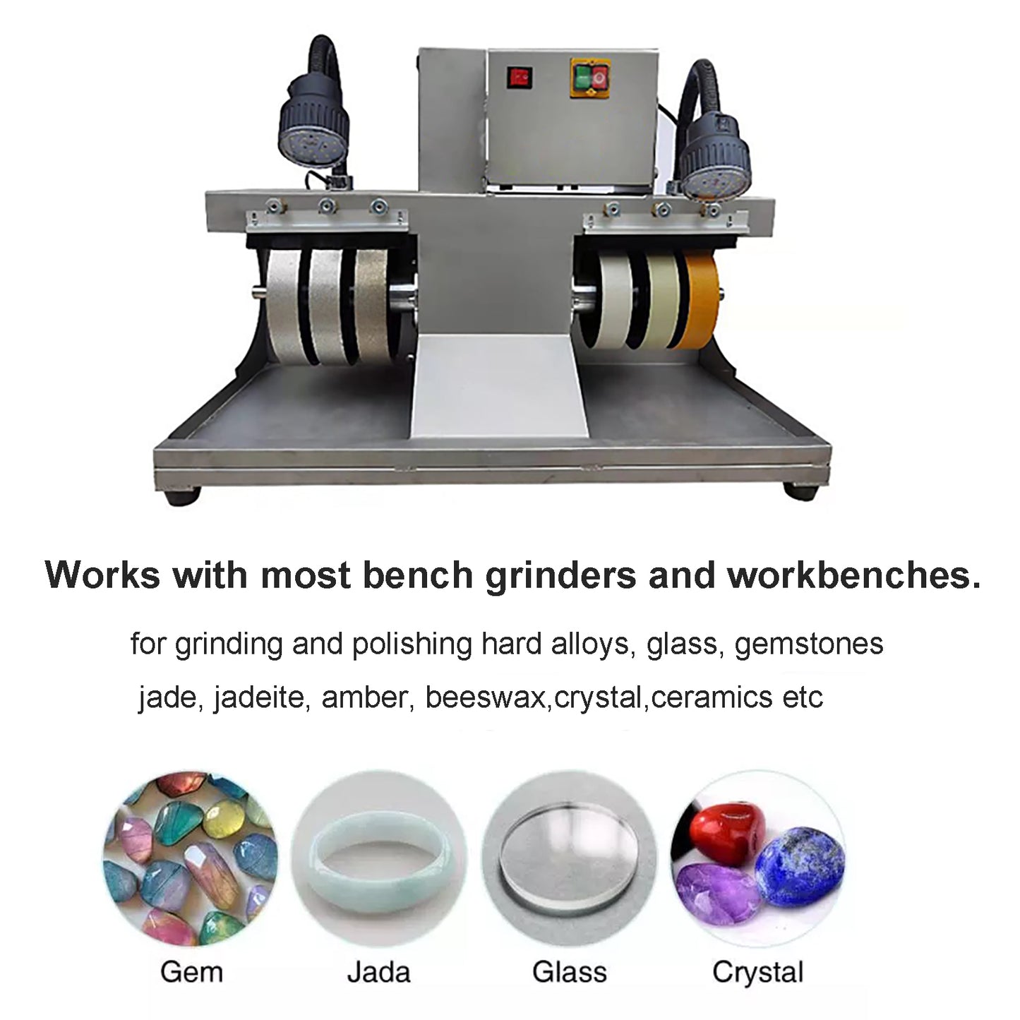 Diamond Lapidary Grinding Polishing Abrasive Wheel 8×1.5“, 1" Arbor Grit 35 to 1200 for Gemstone Marble Stone Jade Glass Crystal Ceramics