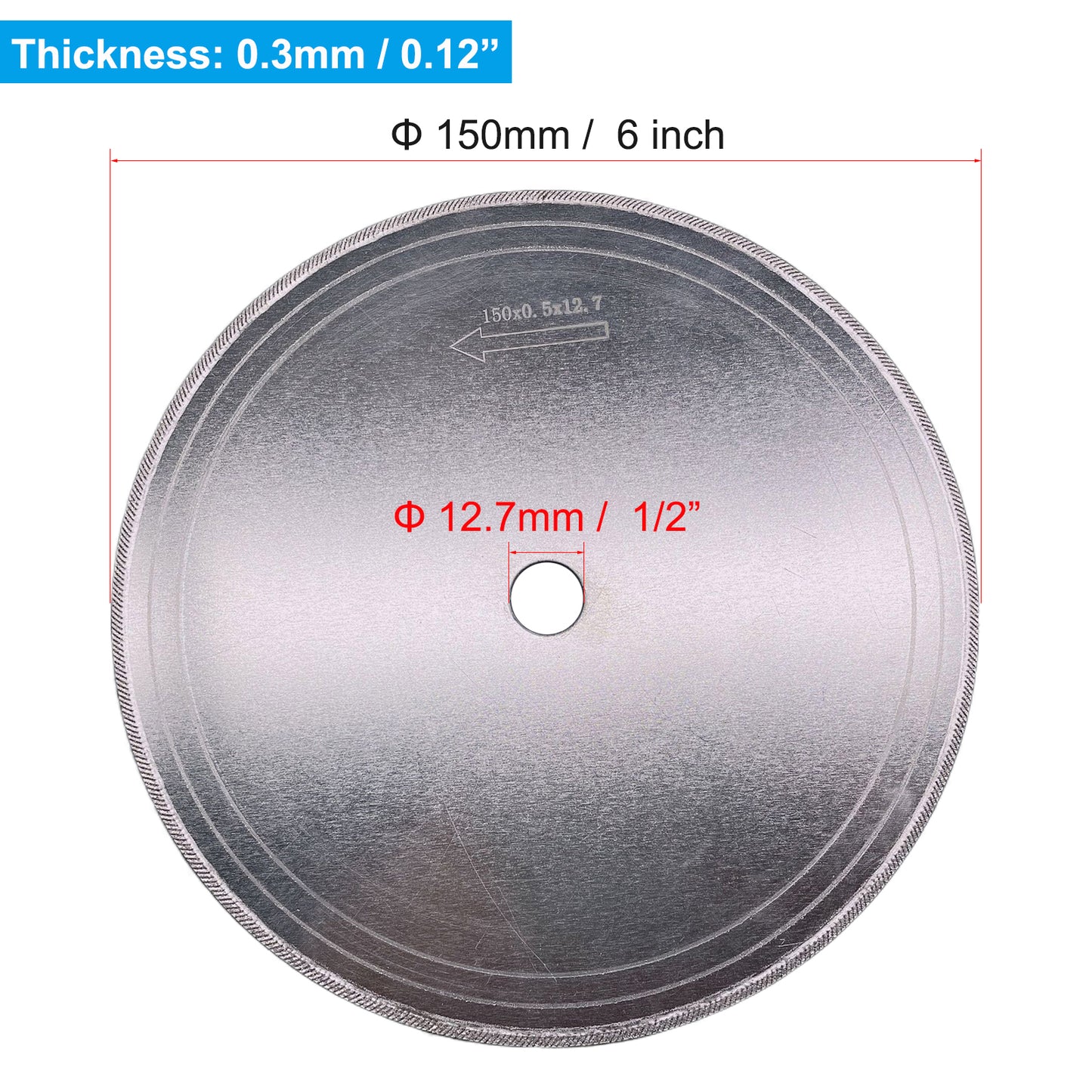 5Pcs 6 Inch Diamond Lapidary Cutting Saw Blade 1/2" Arbor Saw Blade for Gemstone Jade Jadeite Crystals