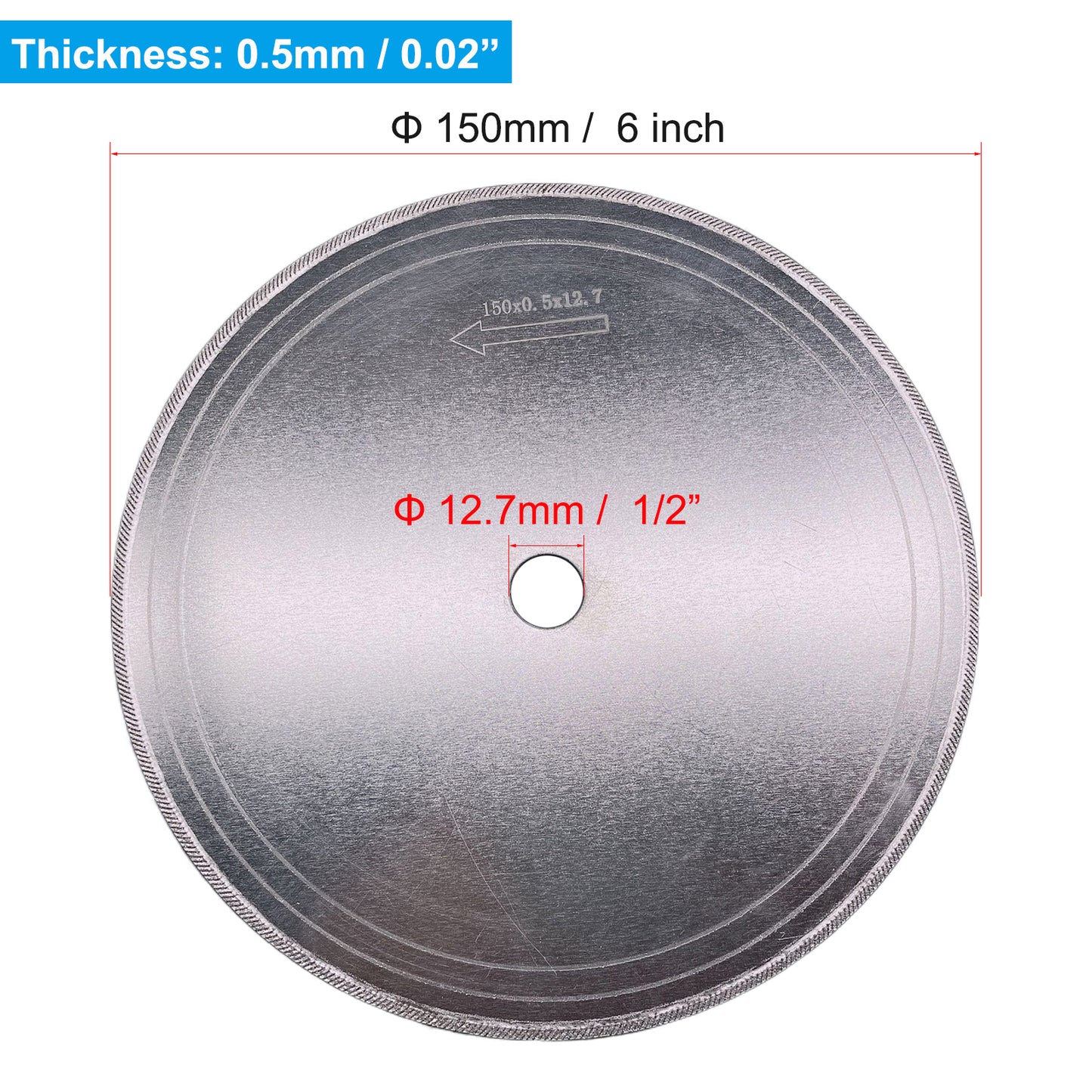 5Pcs 6 Inch Diamond Lapidary Cutting Saw Blade 1/2" Arbor Saw Blade for Gemstone Jade Jadeite Crystals
