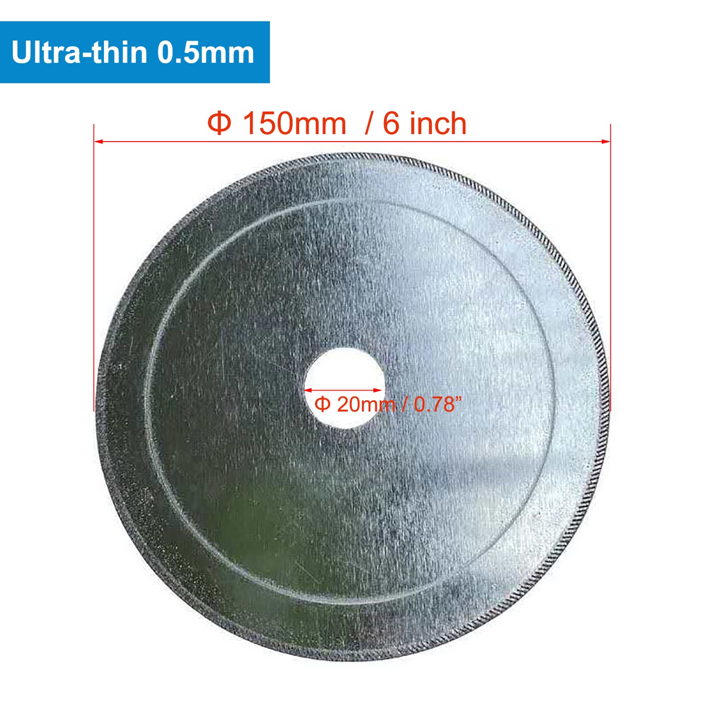 5Pcs Diamond Lapidary Cutting Saw Blade 6 Inch Arbor Hole 20mm Ultra-thin Saw Blade for Gemstone Jade Jadeite Crystals