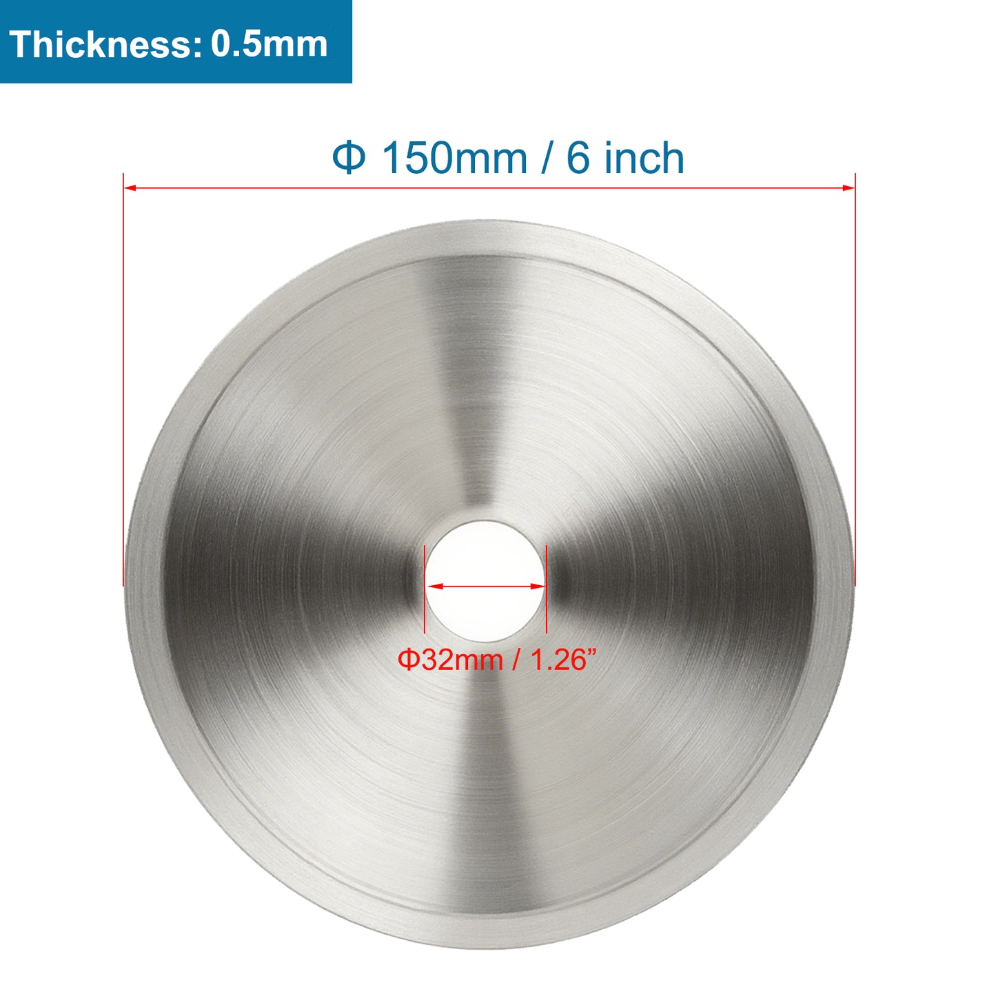 6 Inch Diamond Cutting Saw Blade Lapidary Toothless Saw Blade 1-1/4 inch Arbor for Gemstone Jade Jadeite Crystals Stone