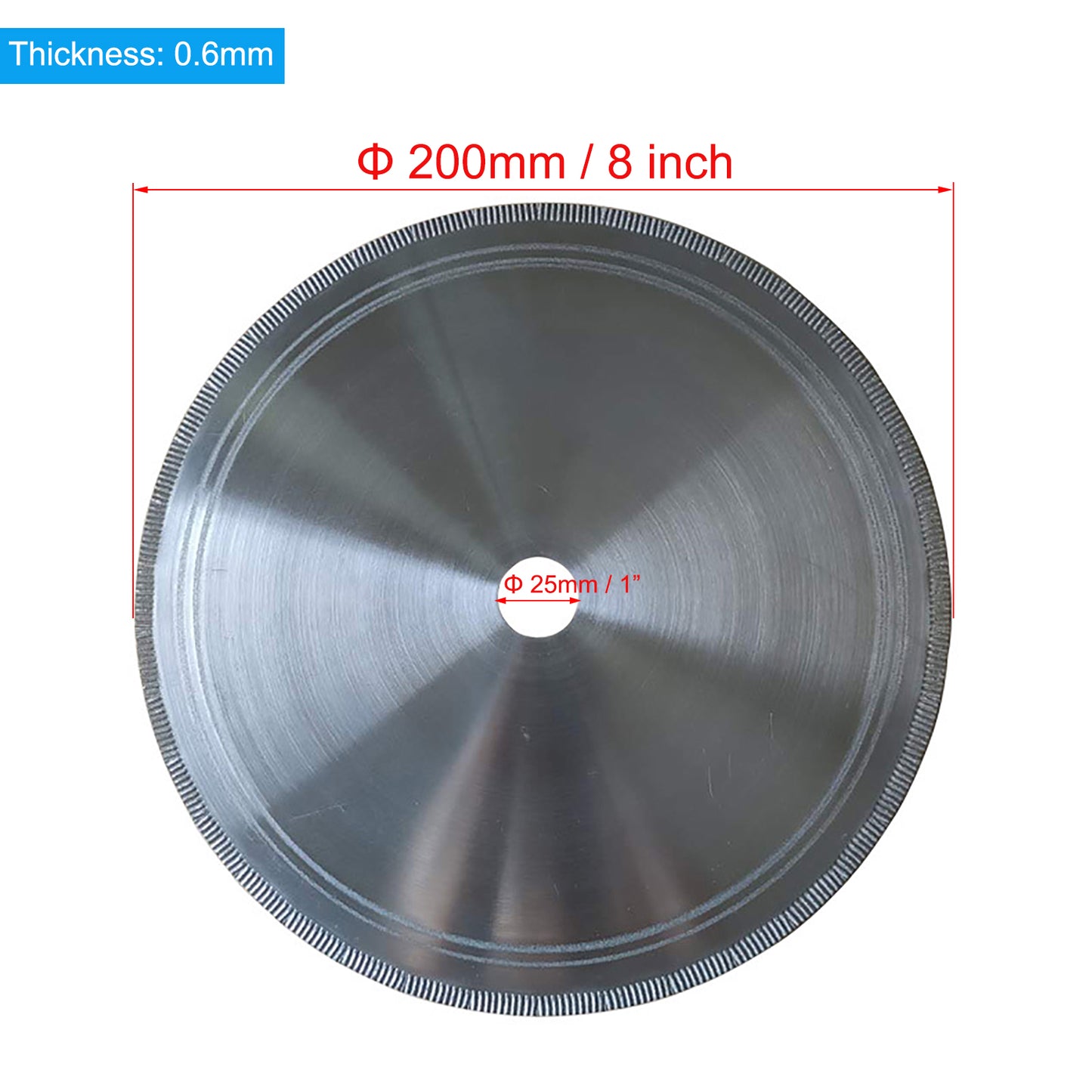 2Pcs Diamond Saws Blade Lapidary Blades 8" × 1" Arbor Thin Gemstone Cutting Saw Jewelry Tools