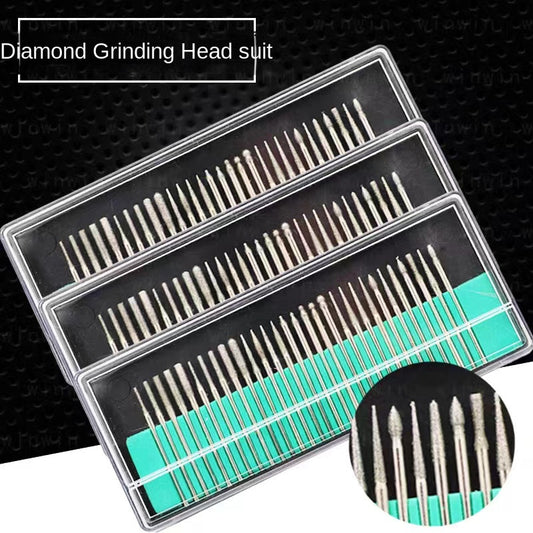 Diamond Grinding Heads & Needles Carving Tools - 30pcs Engraving Set, 2.35mm 3mm Shank Diameter for Stone Engraving & Polishing