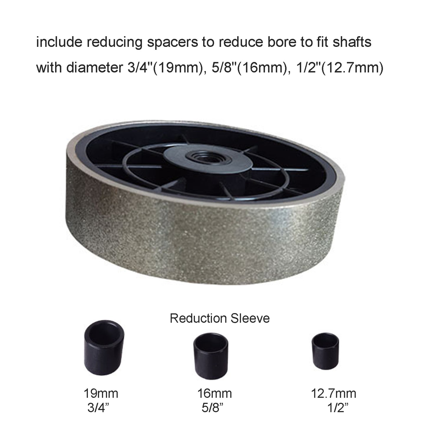 Diamond Lapidary Grinding Polishing Abrasive Wheel 8×1.5“, 1" Arbor Grit 35 to 1200 for Gemstone Marble Stone Jade Glass Crystal Ceramics