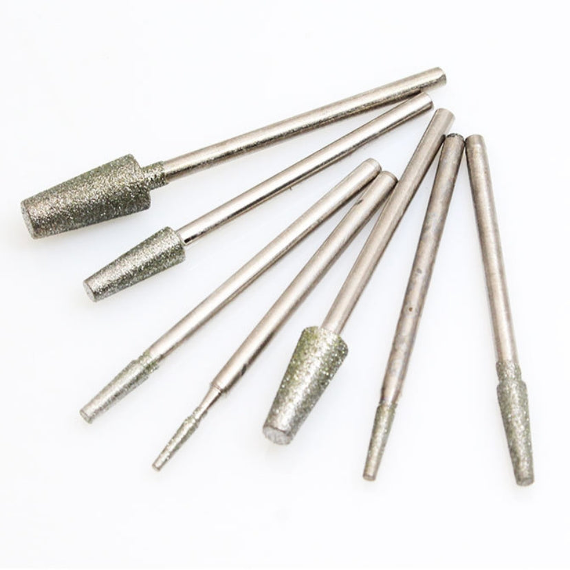 7Pcs/Set Diamond Grinding Carving Needles Gem Stone carving tools for Gemstones Jade Ceramics Glass Metals
