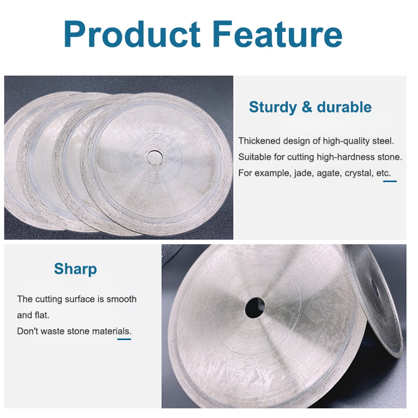 4 Inch Diamond Cutting Saw Blade Lapidary Toothless Saw Blade for Gemstone Jade Jadeite Crystals Stone