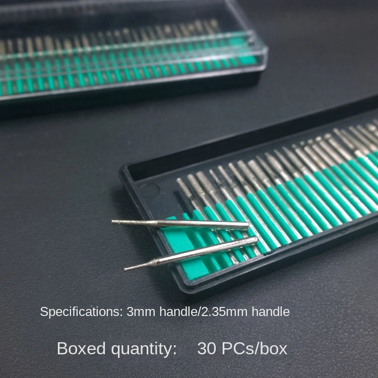 Diamond Grinding Heads & Needles Carving Tools - 30pcs Engraving Set, 2.35mm 3mm Shank Diameter for Stone Engraving & Polishing