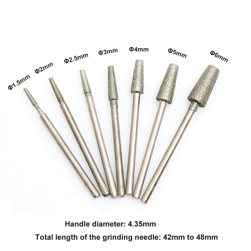 7Pcs/Set Diamond Grinding Carving Needles Gem Stone carving tools for Gemstones Jade Ceramics Glass Metals