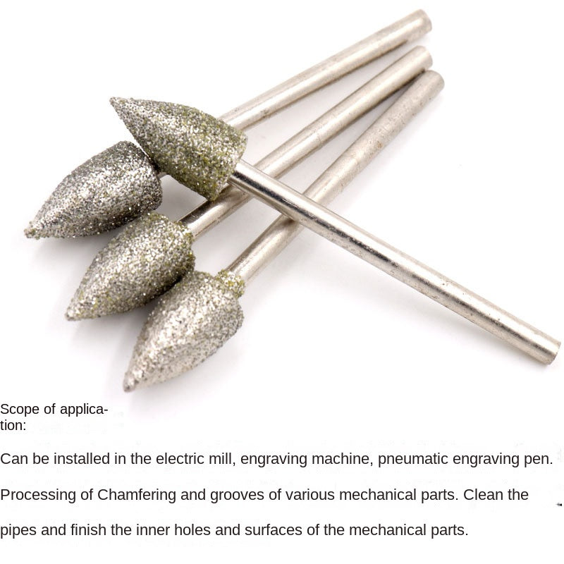 10 Pcs Diamond Electroplated Grinding Needles - Jade Carving Polishing Tools for Gemstones, Jade, Agate, Jadeite, Stone Materials