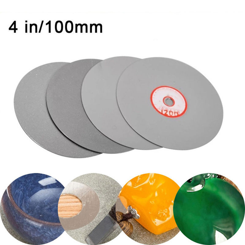 4 Inch Diamond Sanding Grinding Disc Diamond Coated Flat Lap Disk Polishing Discs Abrasive Wheel  for Gemstone Ceramics Stone Glass Crystals