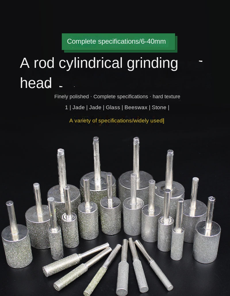 Diamond grinding heads cylindrical grinding for grinding polishing peeling jade, jadeite gemstones