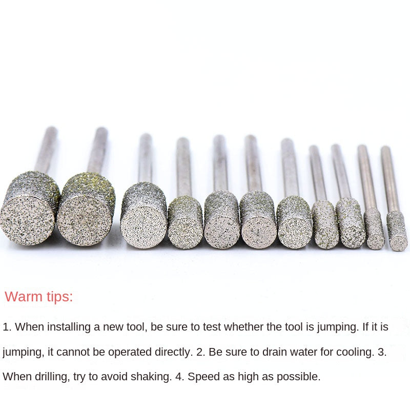 10 Pcs Diamond Punching Needle Grinding Stone Carving Tools for Gemstones Jade Amber Jade Agate