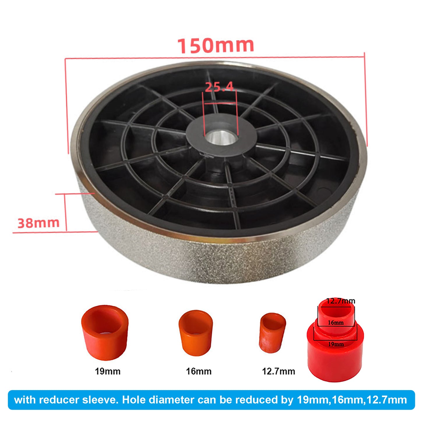 6" Diamond Lapidary Grinding Polishing Abrasive Wheel,1" Arbor Grit 35 to 1000 for Gemstone Marble Stone Jade Glass Crystal Ceramics