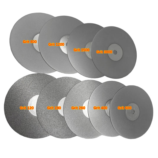 8 Inch Diamond Sanding Grinding Disc,Diamond Coated Flat Lap Disk Polishing Grinding Disc Grit 60-3000 for Gemstone Stone Glass Crystals
