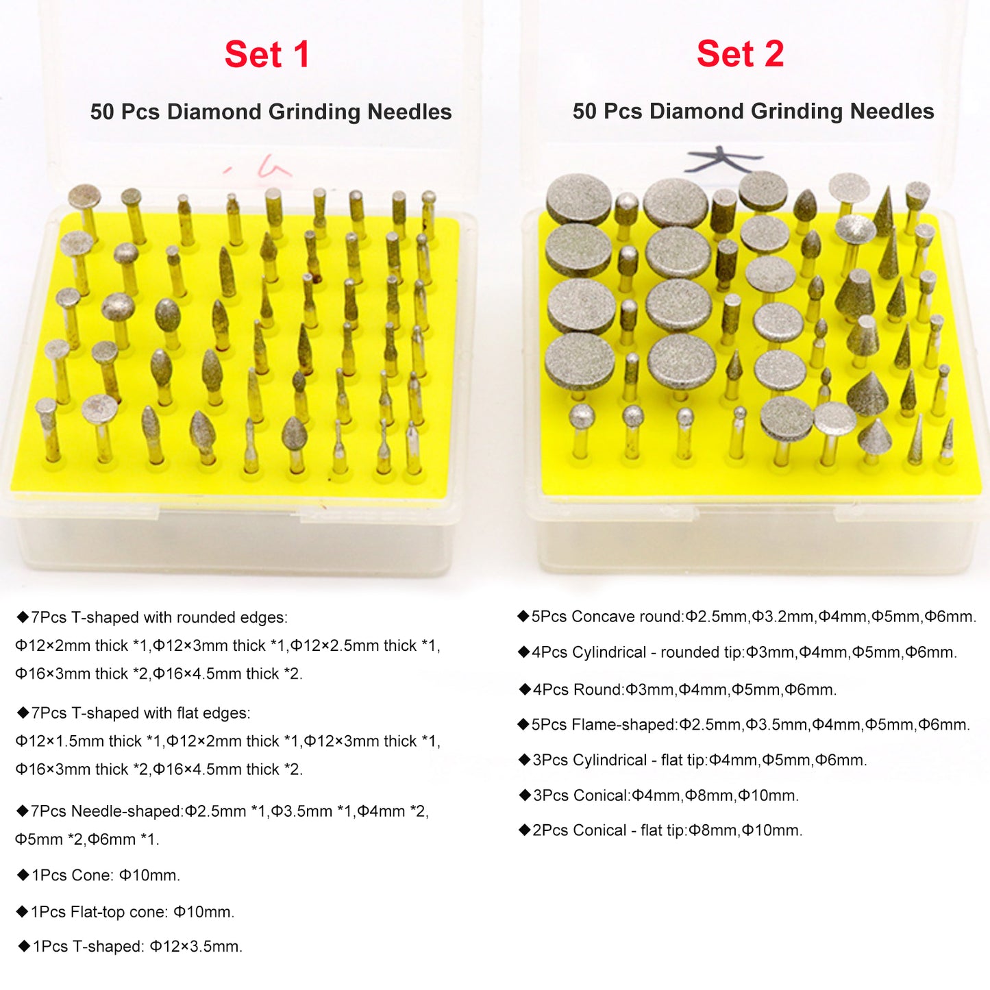 Diamond Grinding Needle for Gemstone,Jade,Agate,Jadeite Peeling & Polishing (50Pcs/Box)