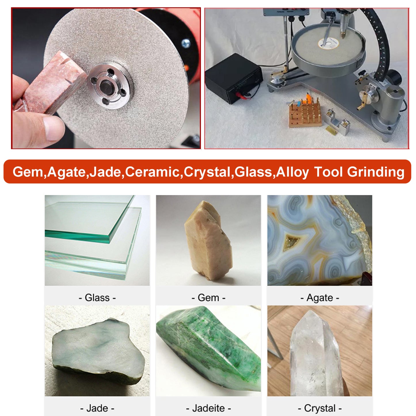 8 Inch Diamond Sanding Grinding Disc,Diamond Coated Flat Lap Disk Polishing Grinding Disc Grit 60-3000 for Gemstone Stone Glass Crystals